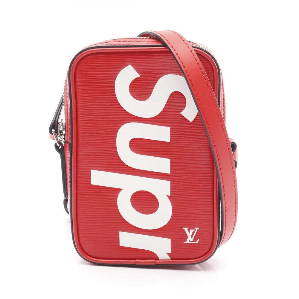 Louis Vuitton Supreme Danube Shoulder Bag Leather Epi Red White